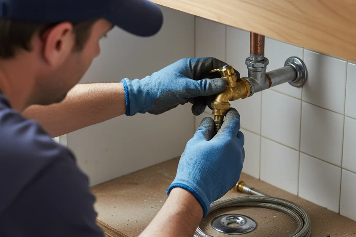 Shutoff valve and fitting work during Faucet and Fixture Repair in Savage